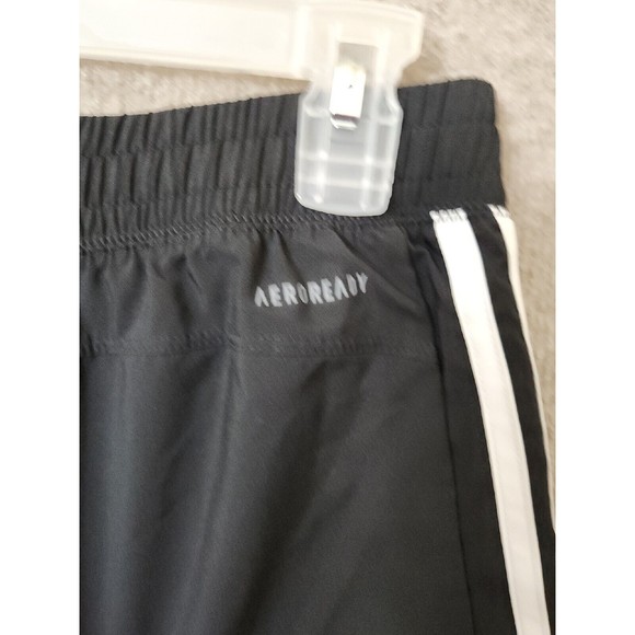 Adidas Pacer 3 Stripes Woven Shorts Women L Black White Lightweight Athletic NEW - Picture 5 of 9